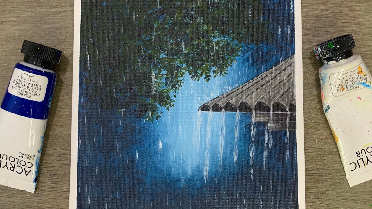 Rainy Night Painting Step By Step / Acrylic Painting for Beginners 