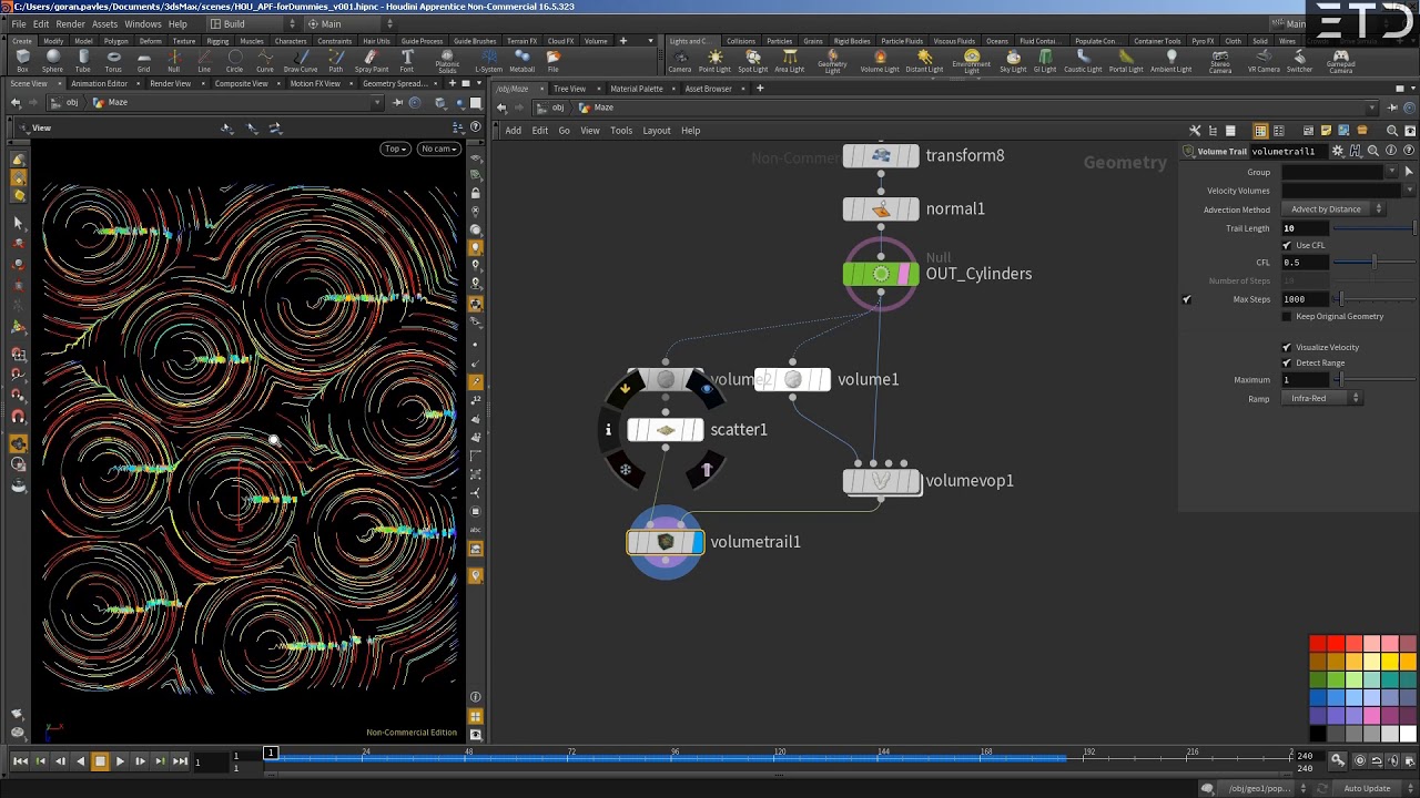 Thinking Particles vs Houdini. Fields in Houdini