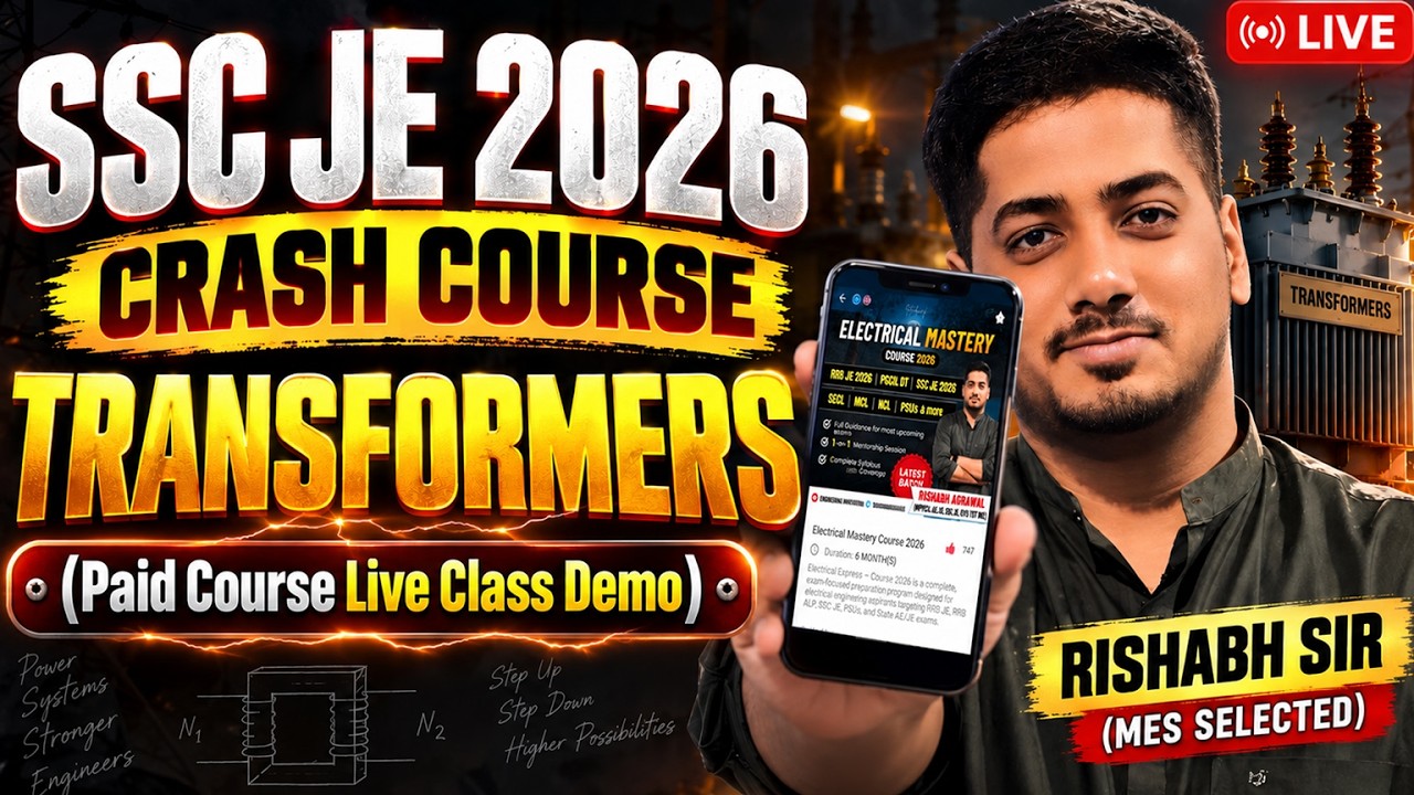 TRANSFORMERS - SSC JE 2026 | CRASH COURSE | SSC JE 2026 STRATEGY | DEMO CLASS FREE on Youtube