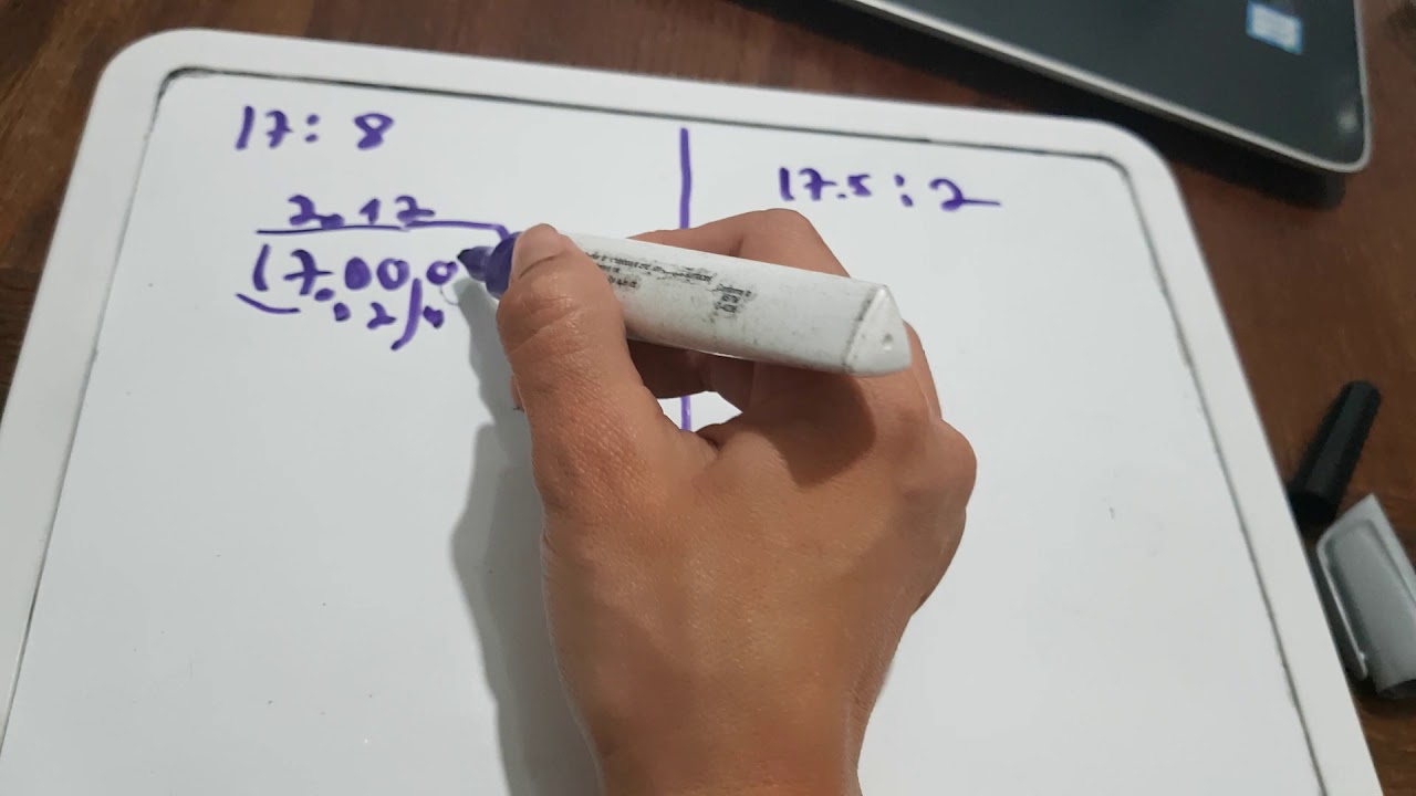 חילוק ארוך כשהתוצאה היא שבר עשרוני