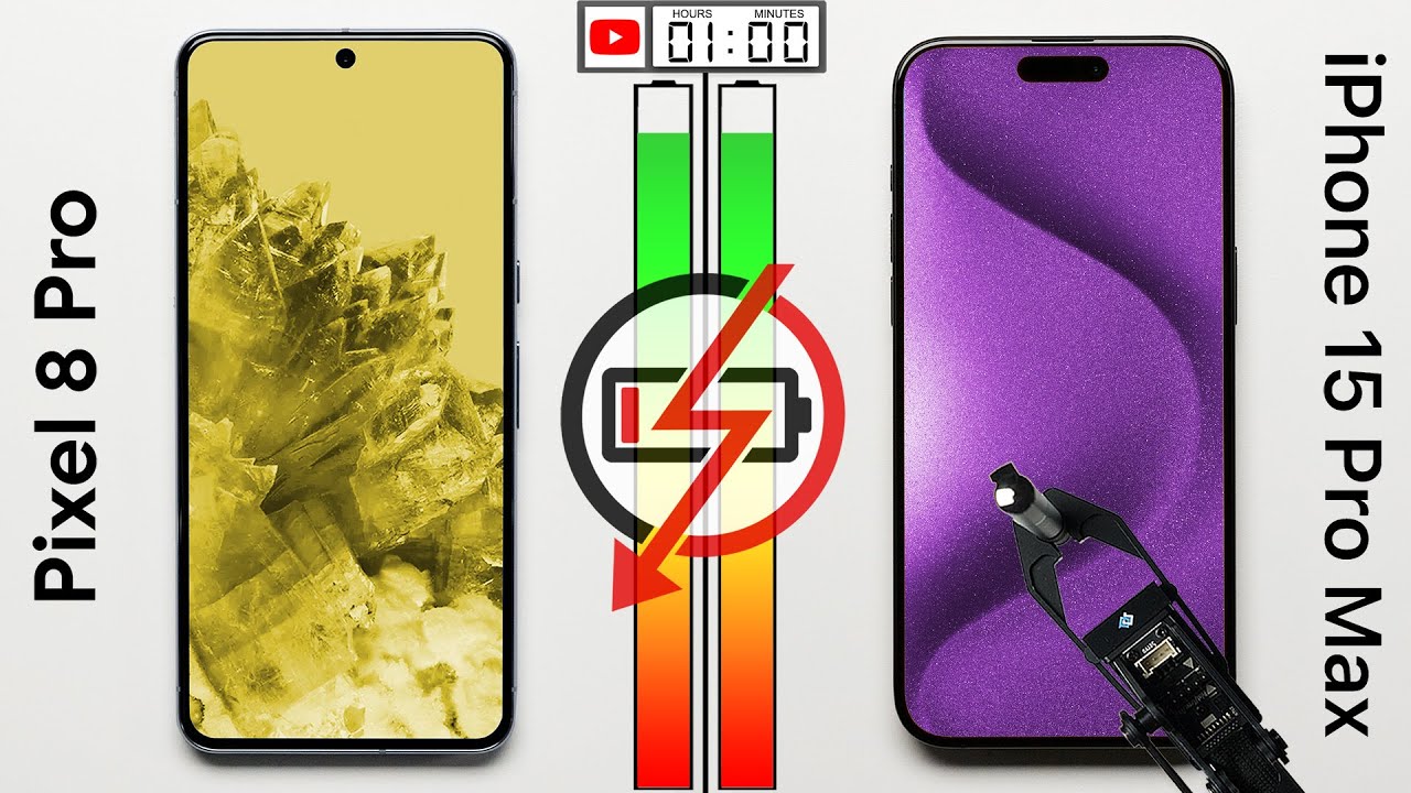 Тест аккумулятора Google Pixel 8 Pro и iPhone 15 Pro Max