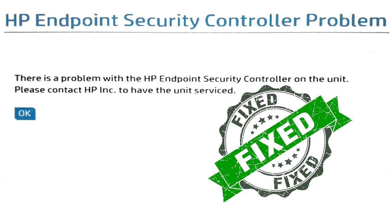 hp endpoint security controller problem | Fixed #endpointsecurity