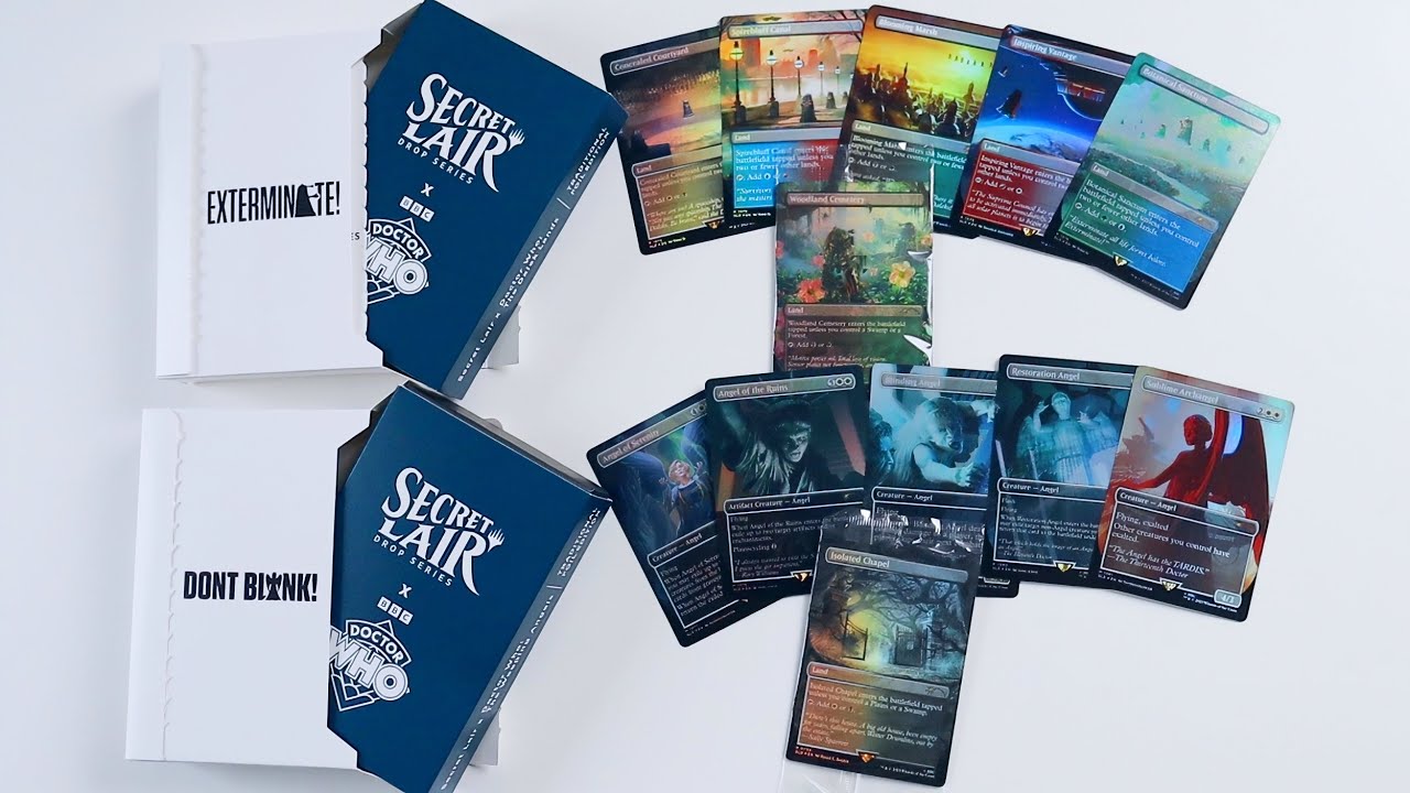 Magic: The Gathering - Secret Lair X Doctor Who Dalek Lands & Weeping Angels FOIL Set TCG Unboxing