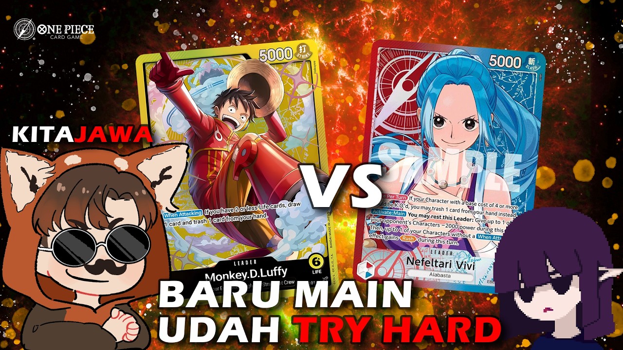 Memperkenalkan one piece card game ke @Kitazawaaa si try hard