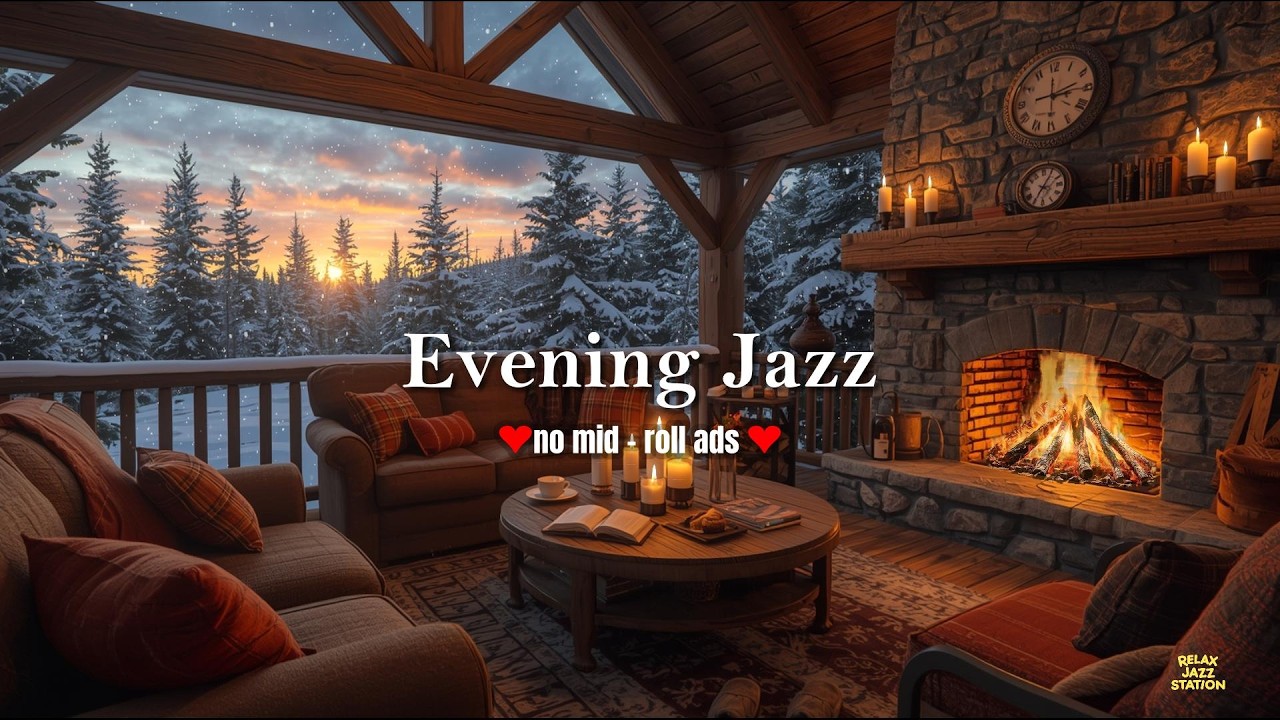 🎶 Cozy Evening Jazz (NO MID-ROLL ADS) – Warm Night Ambience for Relaxation & Focus🎶