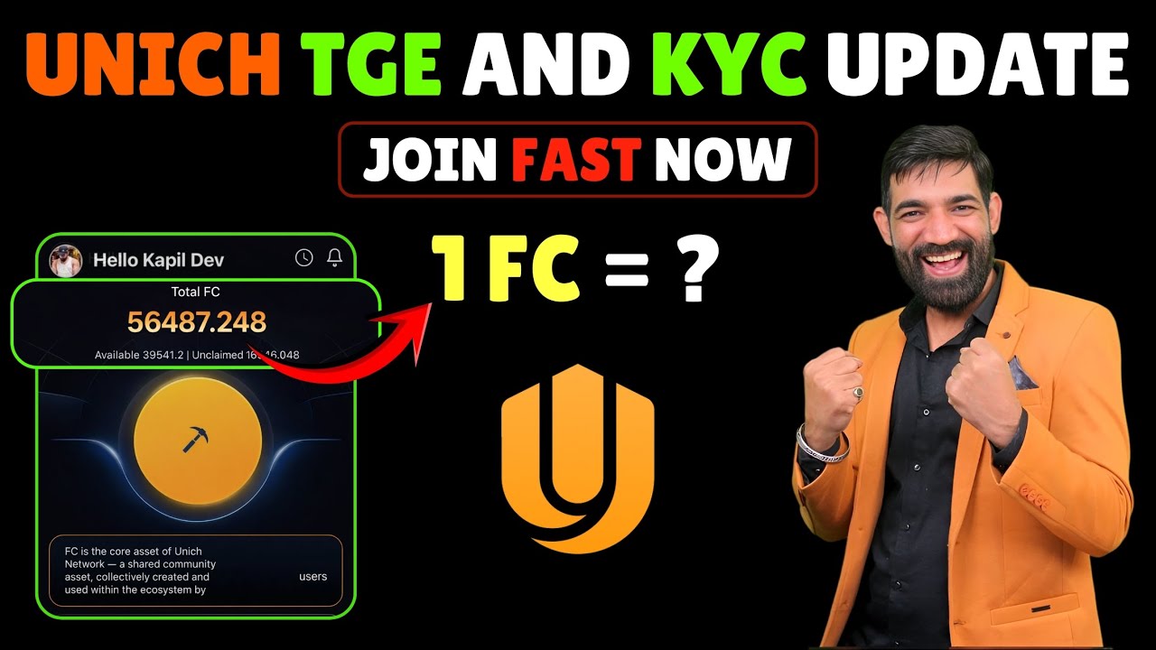 Unich Network Latest News | Unich TGE, KYC update | Unich App FD to FC Update 
