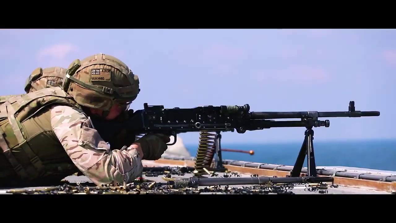 Small Arms Firing At Sea From HMS Albion