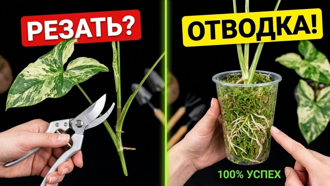 СИНГОНИУМ | Укоренение БЕЗ ТРУДА с помощью ОТВОДКИ | ОБРЕЗКА | Пересадка