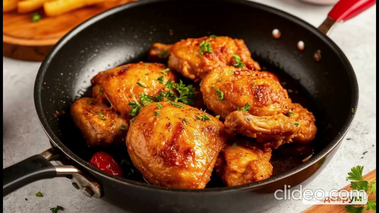 Как вкусно приготовить курицу на сковороде. Пошаговый видеорецепт с озвучкой 🍗