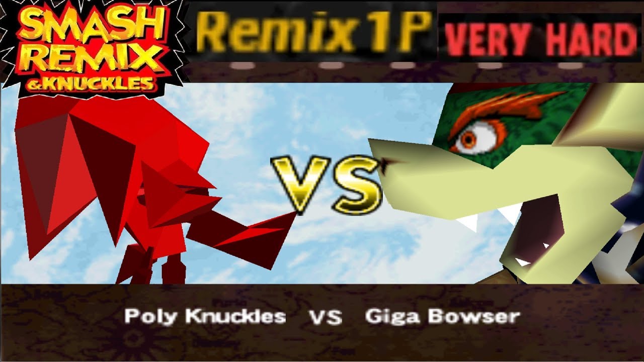 Smash Remix - Classic Mode Remix 1P Gameplay with Polygon Knuckles (VERY HARD)