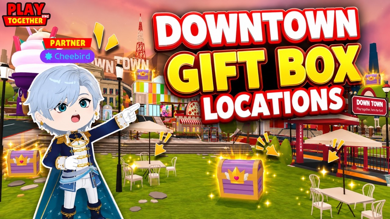 ALL LOCATIONS OF GIFT BOXES AT DOWNTOWN (Play Together Game)