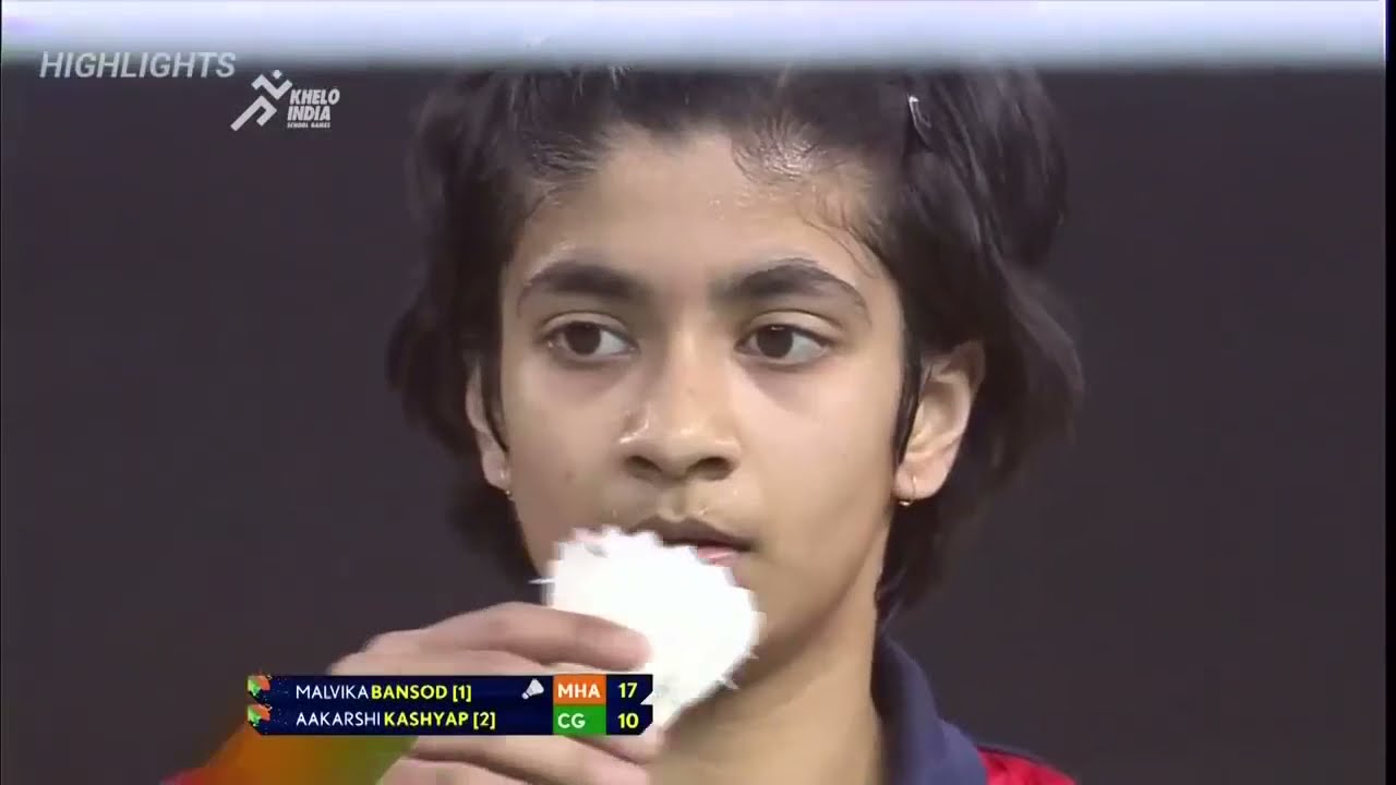 Girls Badminton Final - Malvika Bansod from Maharashtra Wins Gold during Khelo India School Games