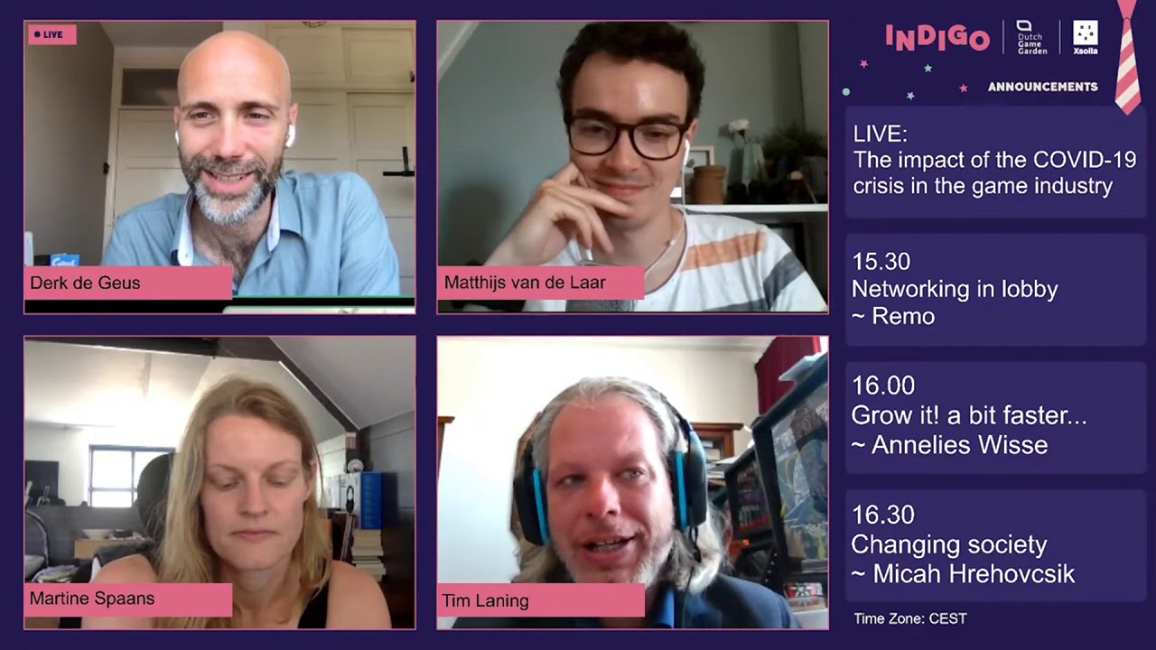 Panel: The impact of the COVID-19 crisis in the game industry. INDIGO 2020 Online