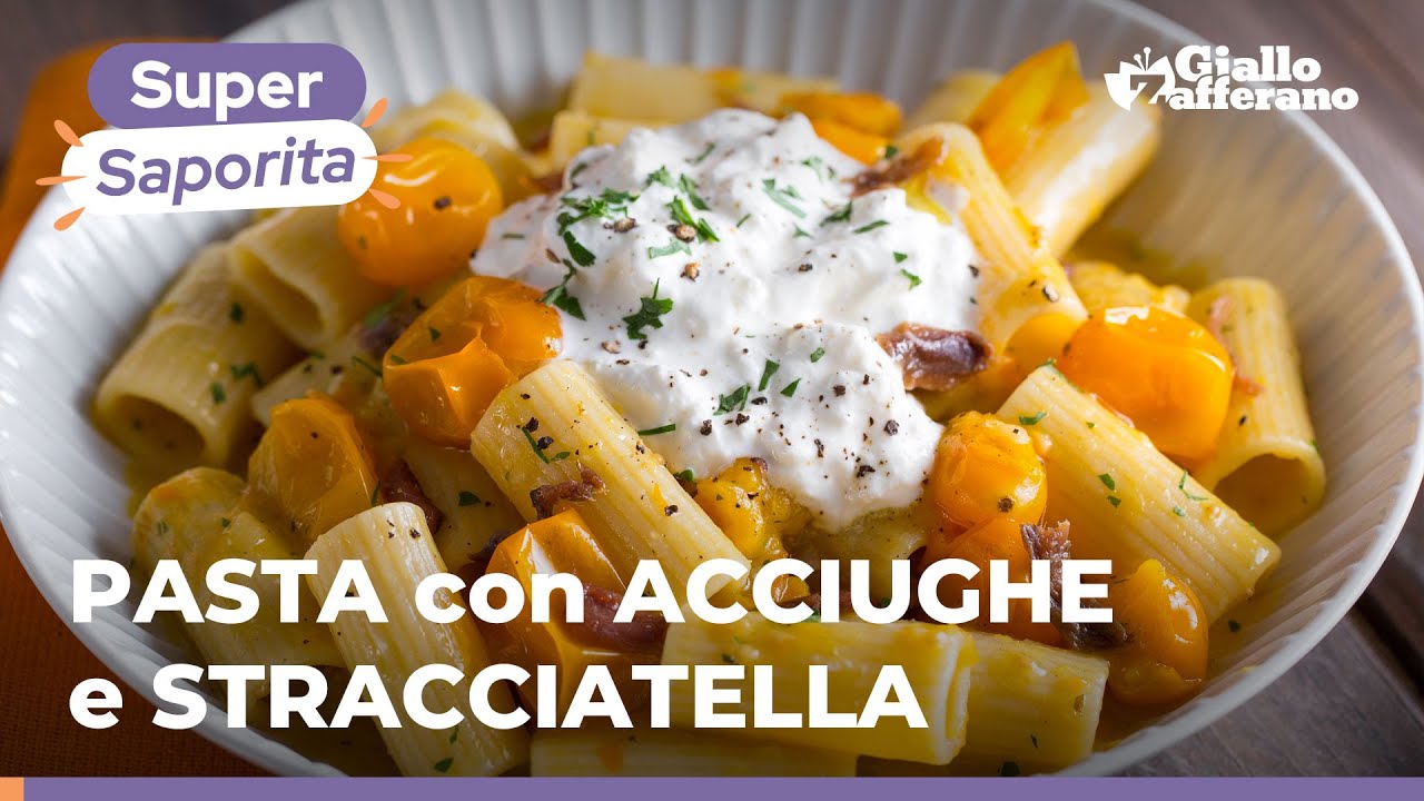 PASTA con ACCIUGHE del Cantabrico, POMODORINI e STRACCIATELLA di BURRATA: ricetta da provare! 😍🐠🍅🤍