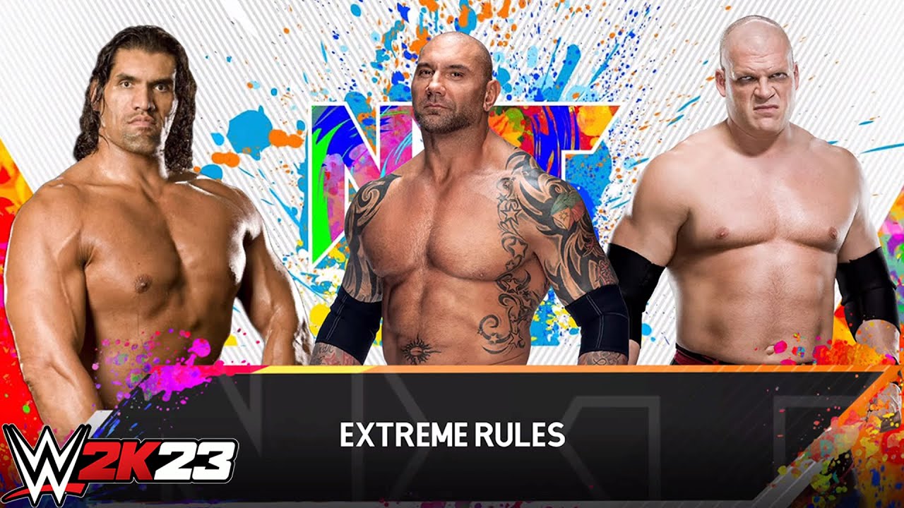 WWE 2K23 - Batista Vs The Great Khali vs Kane | Triple Threat Match PS5 [4K]