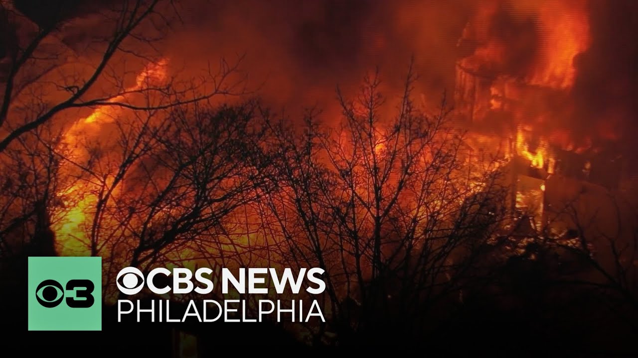 Massive fire tears through banquet hall in Hellertown, Pennsylvania