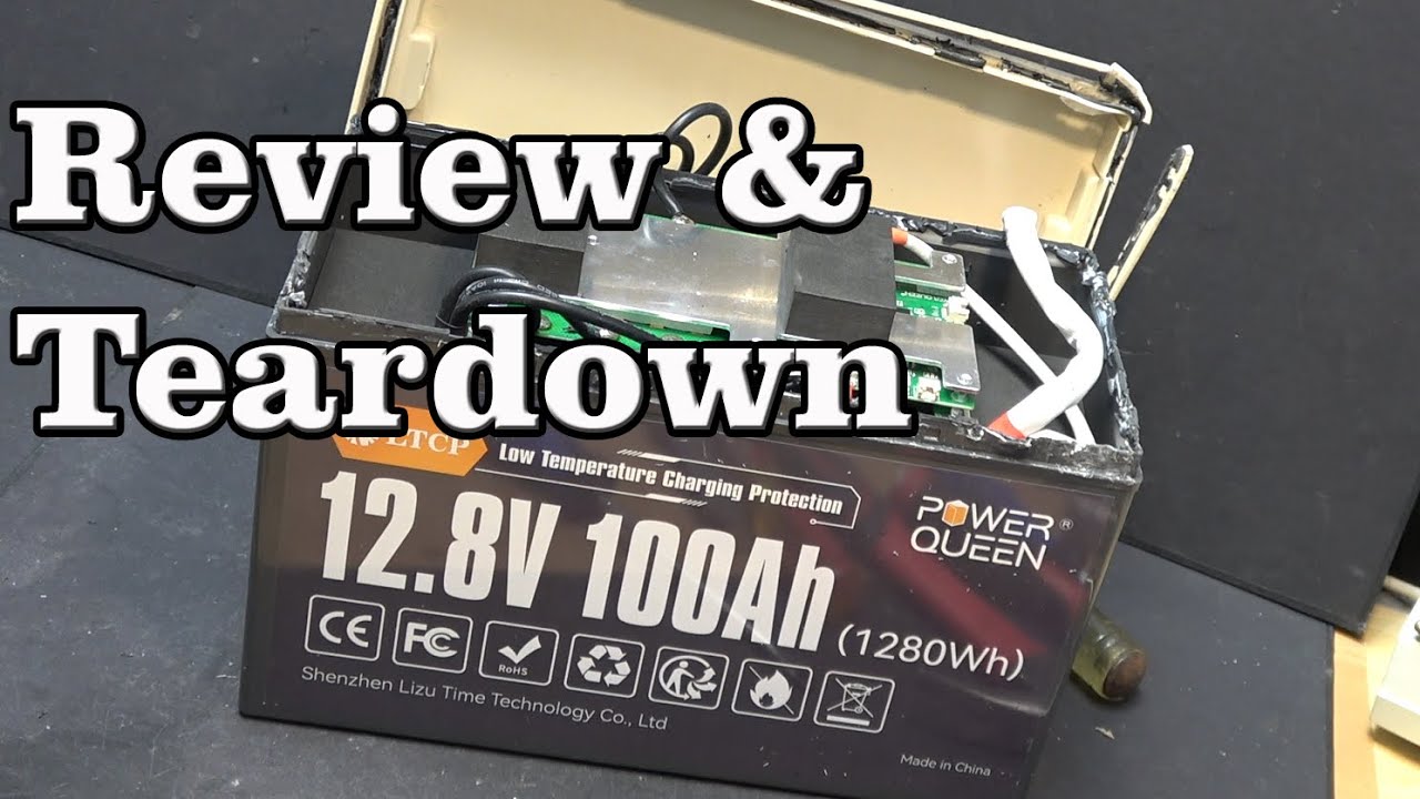 Review & Teardown: Power Queen 12.8V 100Ah LiFePO4 battery Low Temp Trolling motor