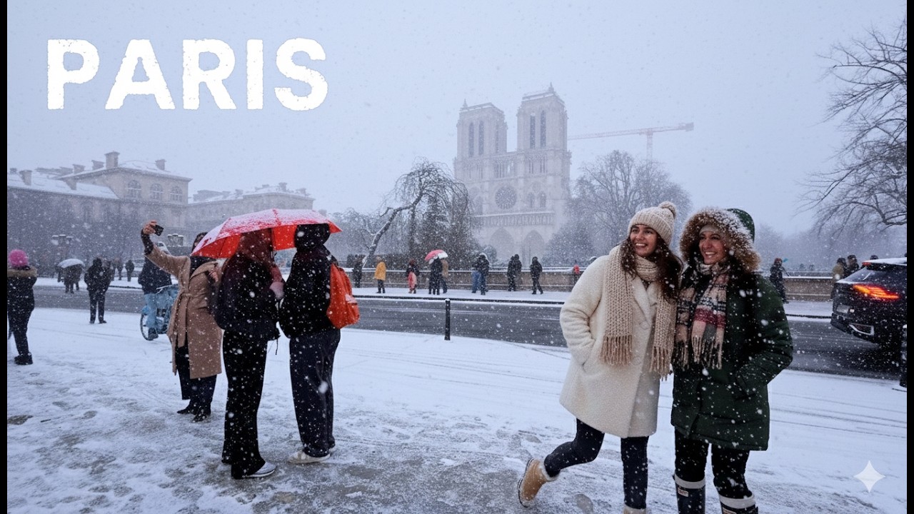 Paris Covered with Snow! January 5, 2026 - 4K City Walk