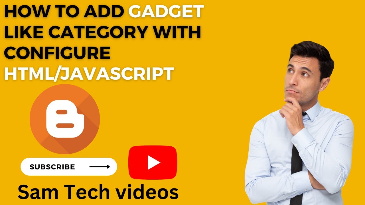 How to add gadget like category with   Configure HTML/JavaScript || Blogger