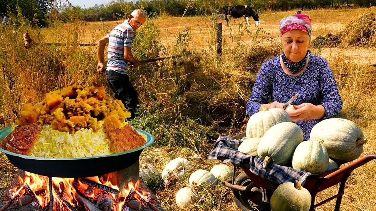 How to Grow Pumpkin from Seed | Pumpkin Harvest in Azerbaijan Village | Sweet Grandma LIVE