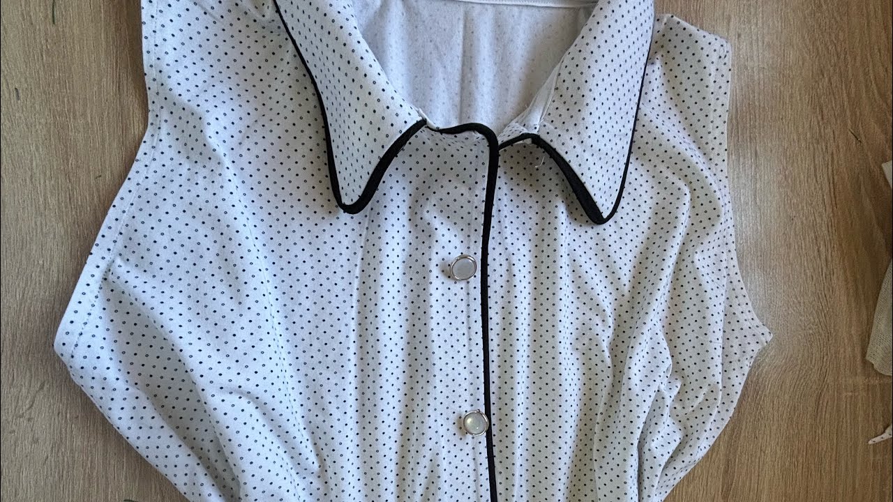 تفصيل وخياطة بيجاما بالكول والازرار مودال عصري comment coudre une robe de nuit