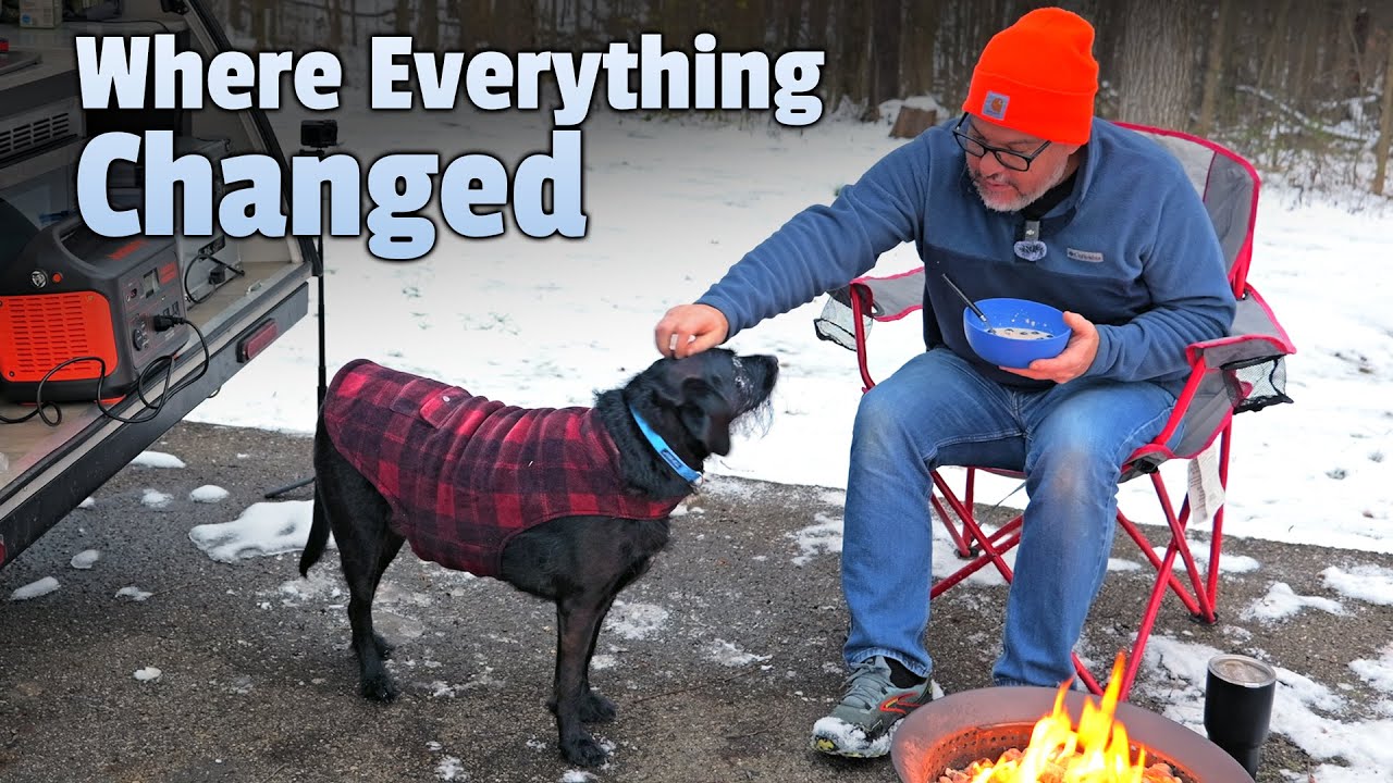 Winter Camping with My Dog in the Ohio Valley | Diesel Heater, Teardrop & Life Moments