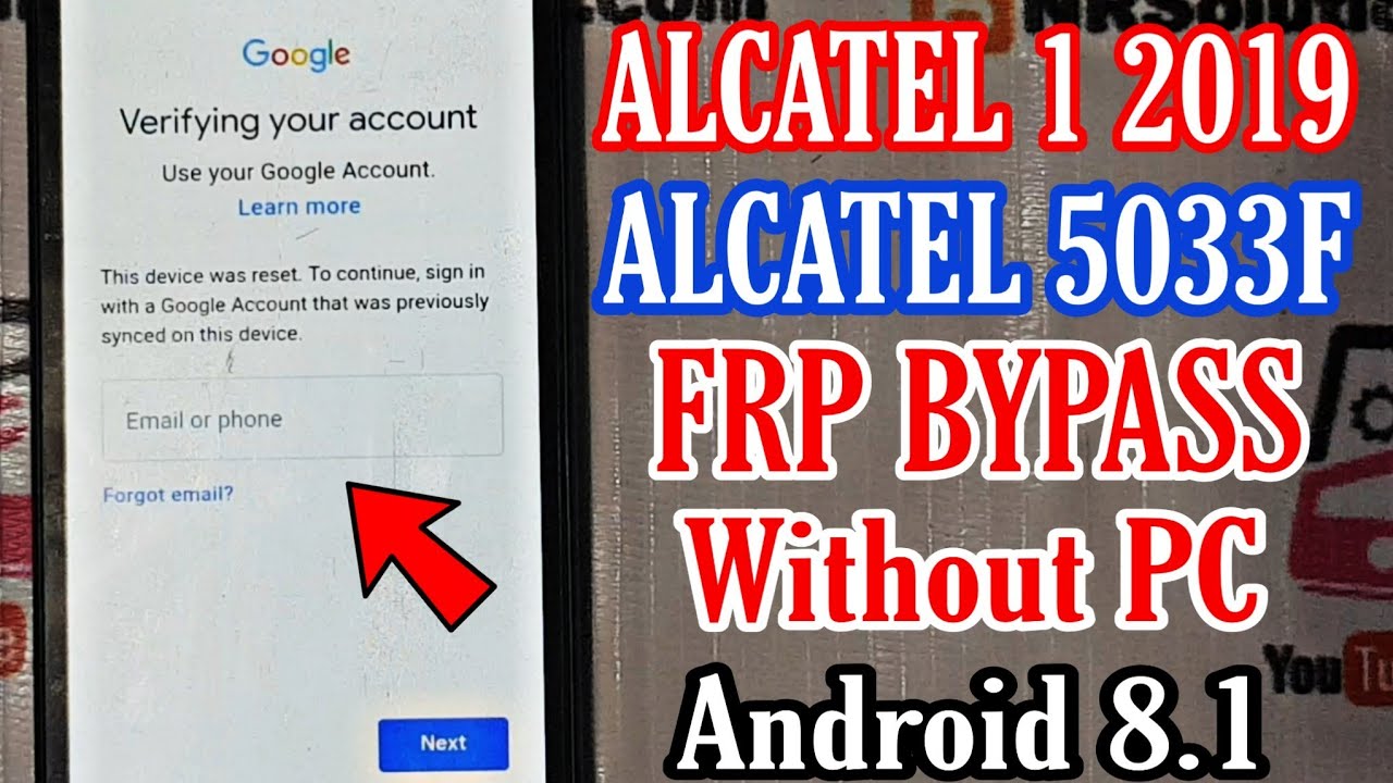 ALCATEL 1 2019 5033F FRP BYPASS Without PC Android 8.1 New Method AUG 2020
