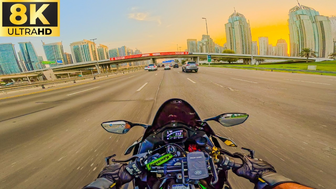 8K City Ride [Raw & Pure Exhaust Sound] Kawasaki Ninja ZX10R