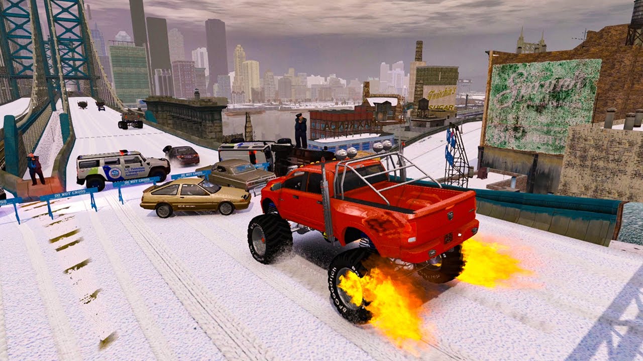 GTA 4 WINTER CRASH TESTING REAL CARS 218