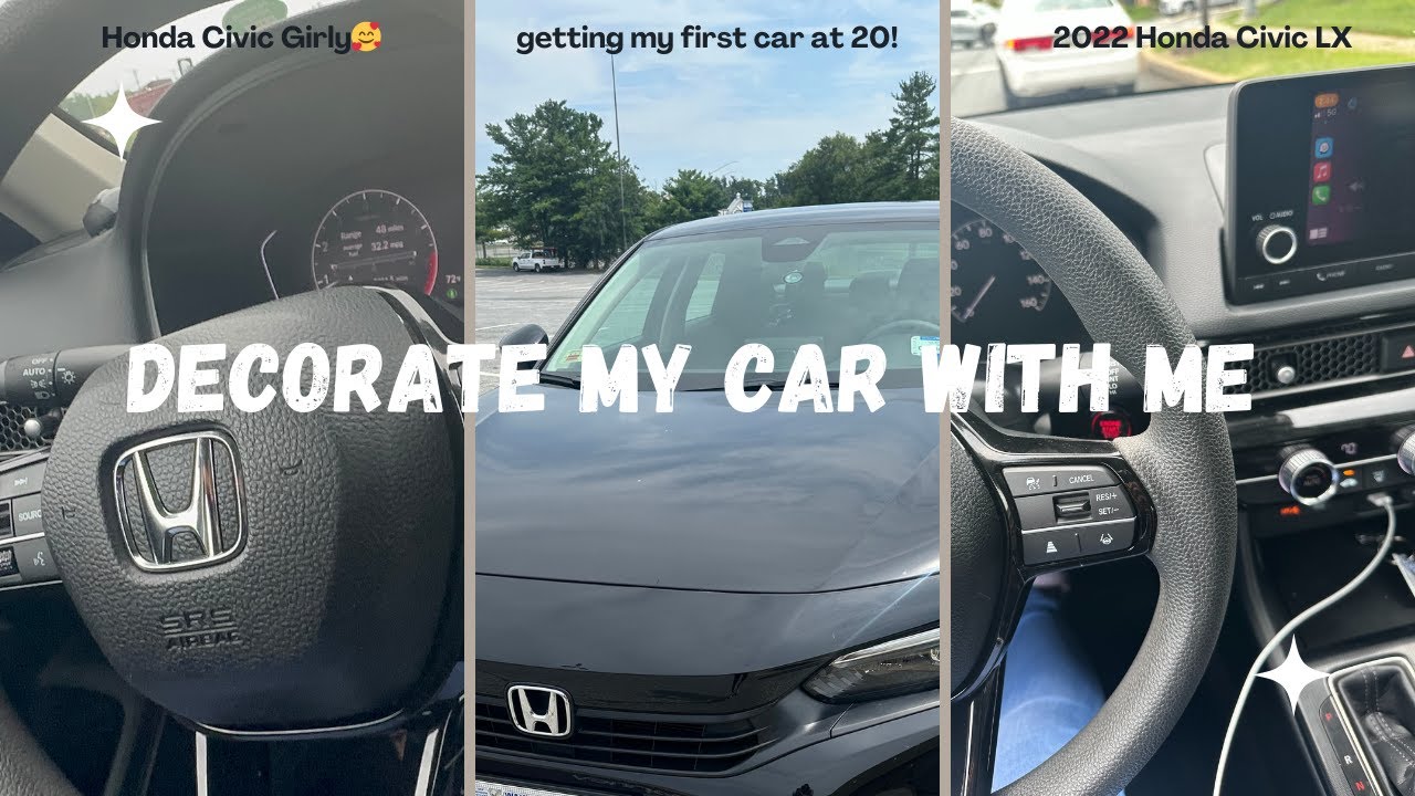 DECORATE MY FIRST CAR WITH ME🤍 (2022 Honda Civic LX) | car accessories + car tour