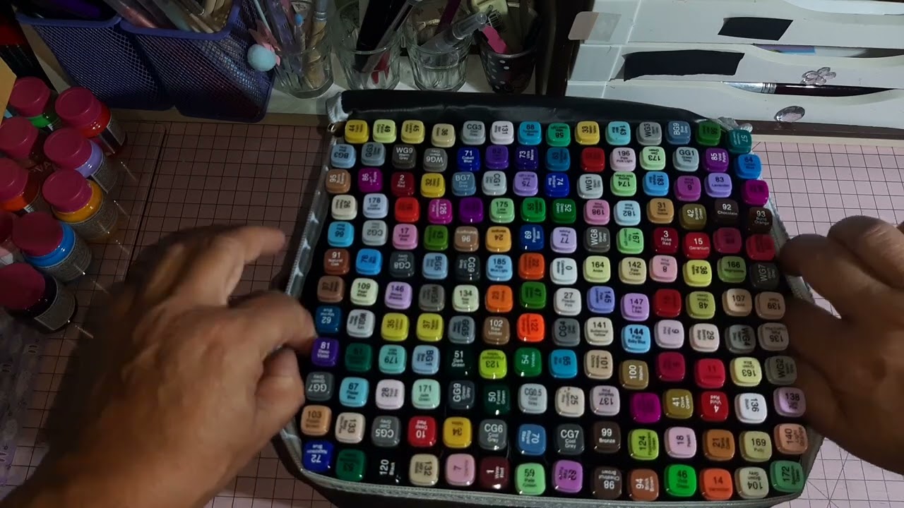 Marcadores/Touch Artísticos Anj.GG 168 Cores, unboxing Shopee
