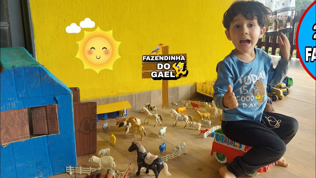 FAZENDINHA DO GAEL | MONTAMOS FAZENDINHA DE BRINQUEDO | BOI CAVALO DE BRINQUEDO 