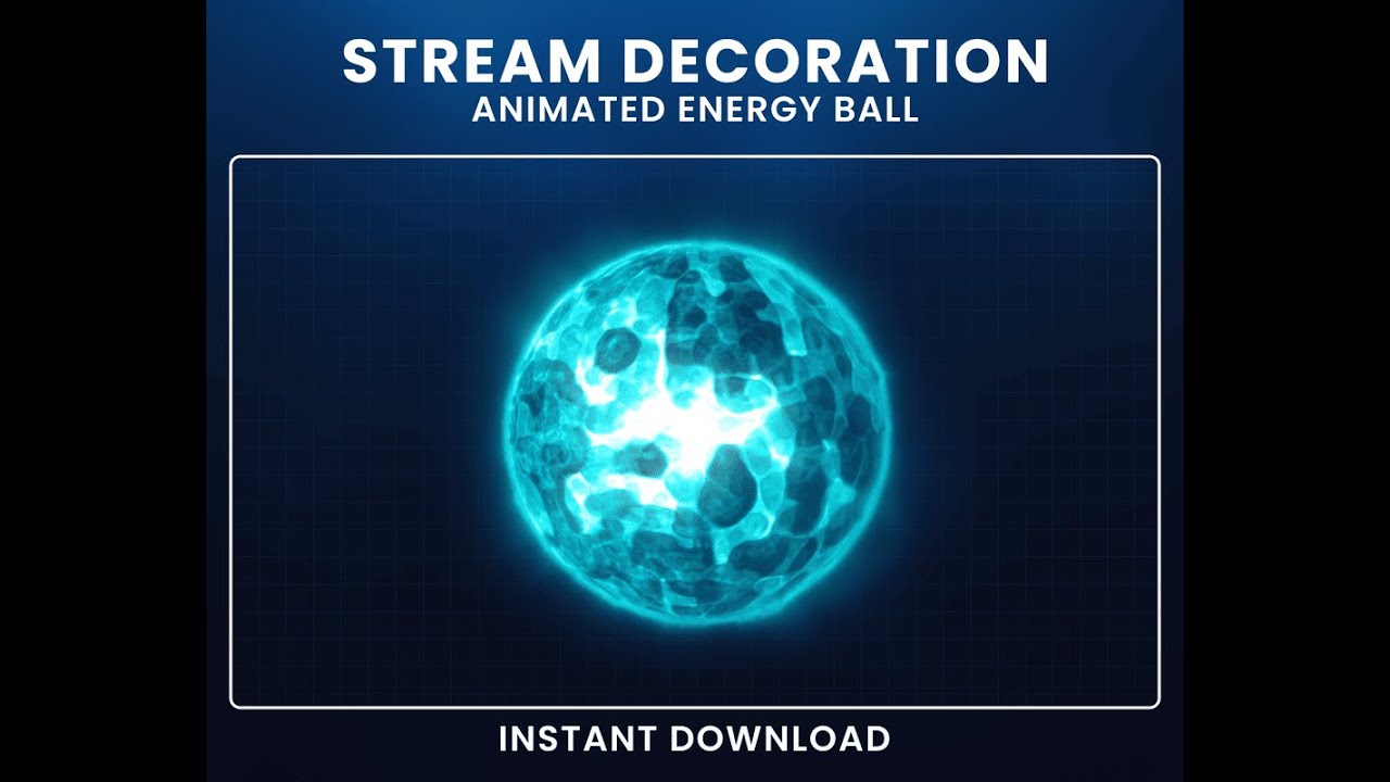 Blue Energy Ball Twitch Stream Overlay &ndash; Animated OBS Designs