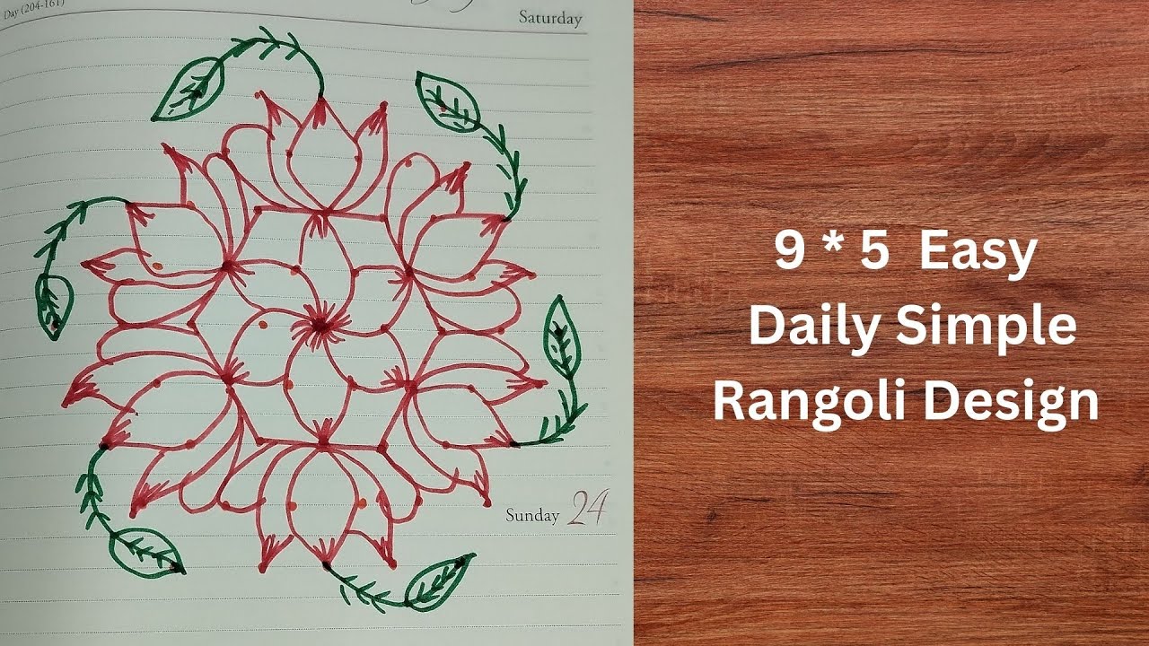 9×5  Kolam | Grand Daily Rangoli Design | Easy Traditional Pulli Muggulu | Rangoli Basics