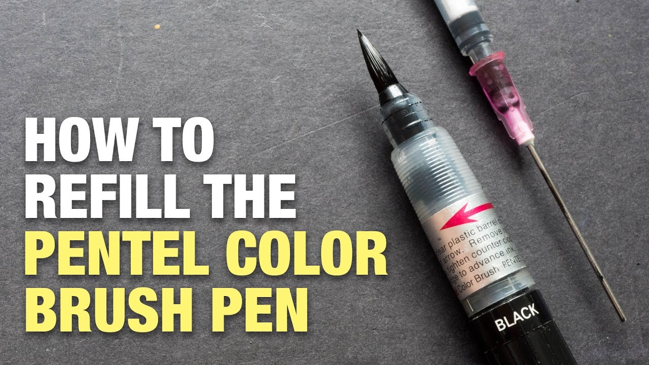 Как заправить ручку-кисть Pentel Color