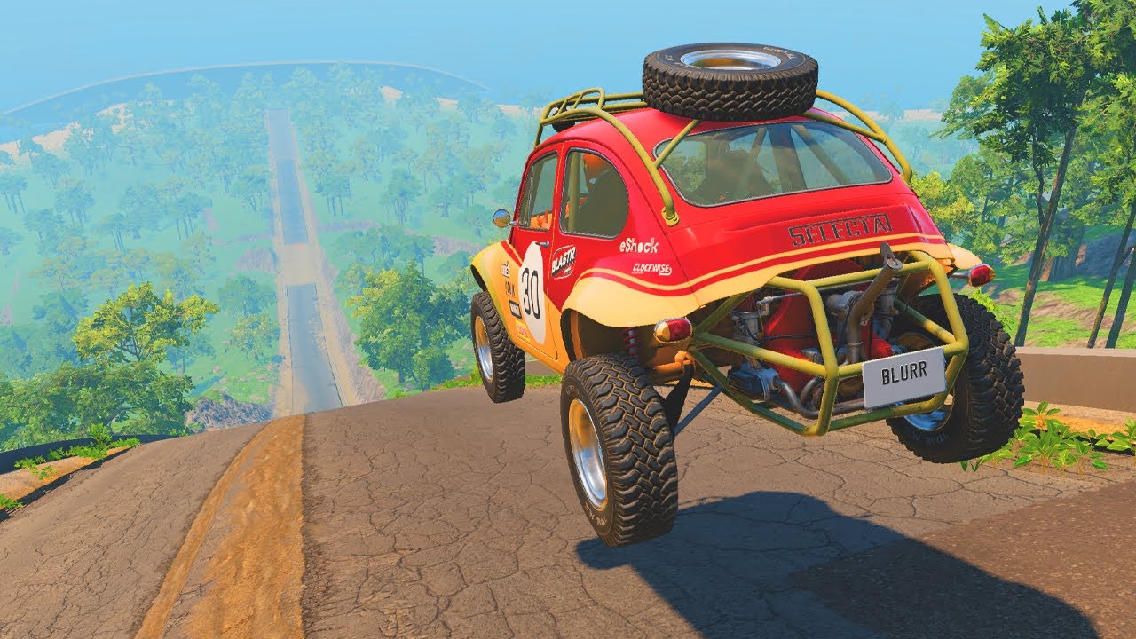 Cars VS Dangerous Downhill Track - BeamNG Drive