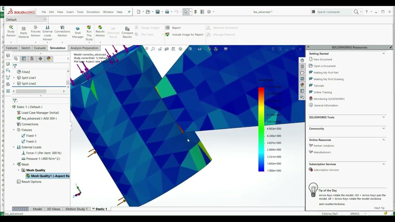 Solidworks Tutorial - Mesh Quality