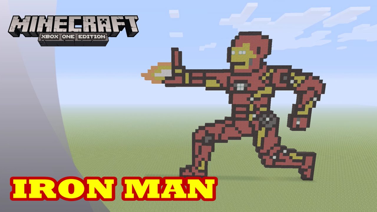 Minecraft: Pixel Art Tutorial and Showcase: Iron Man (Captain America: Civil War)