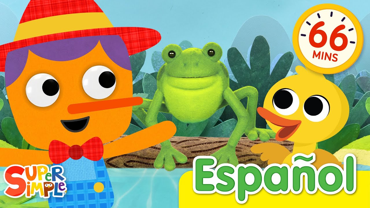Cinco Ranitas Con Manchitas Y M&aacute;s | Canciones De Animales y Rimas Infantiles | Super Simple Espa&ntilde;ol