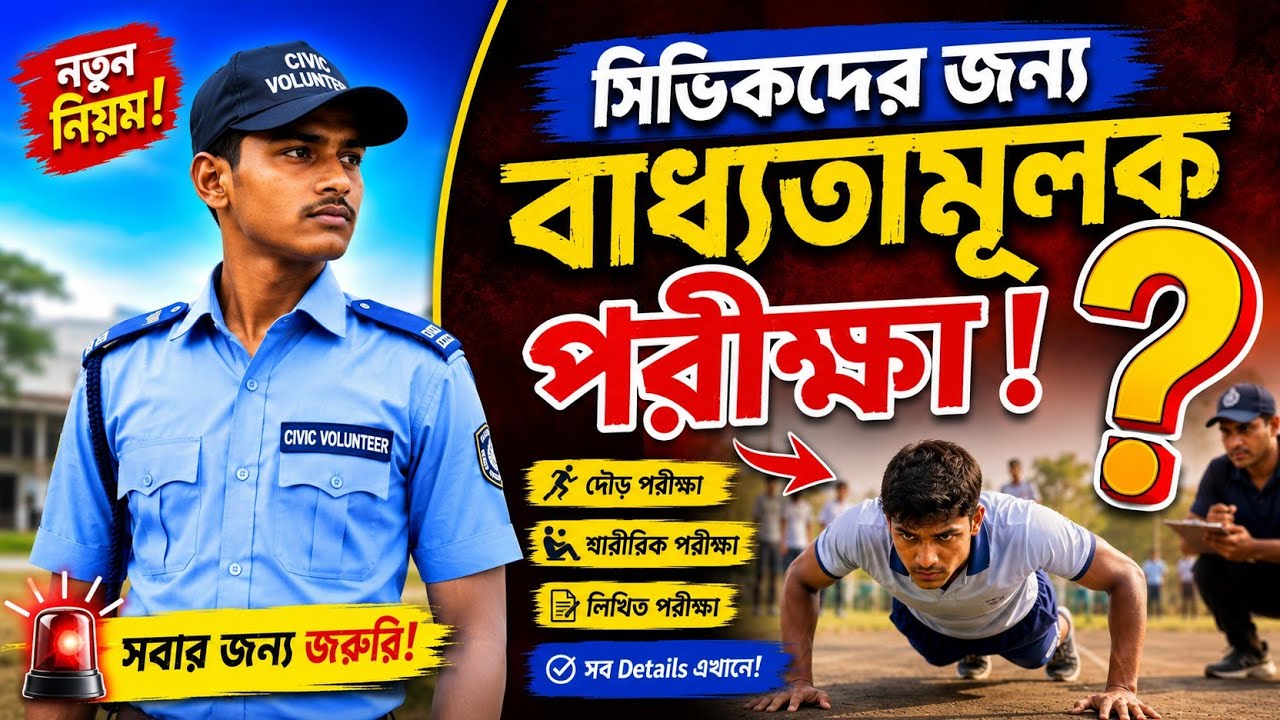 West Bengal Civic volunteer new update|সিভিক ভলেন্টিয়ারদের জন্য পরীক্ষা বাধ্যতা মূলক?#civic #civics