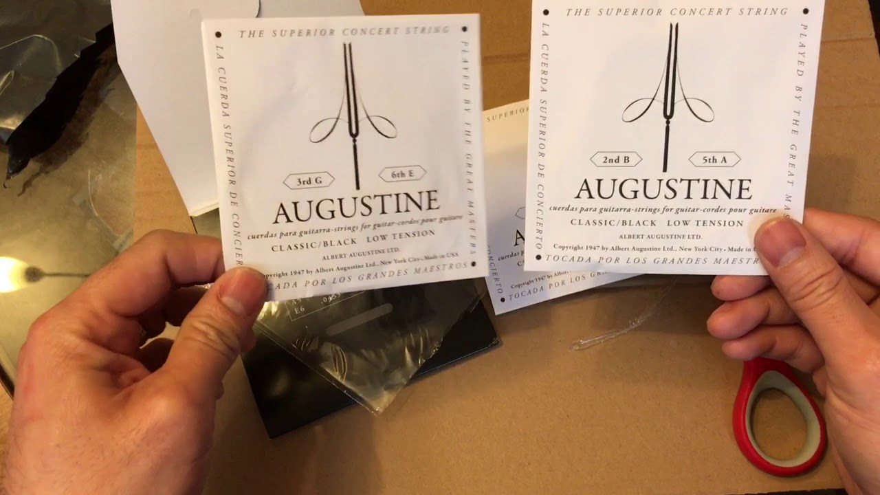 Unboxing Augustine Classical Guitar Strings Low Tension