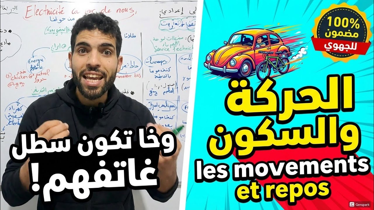 3ac || les mouvements et repos| درس الحركة والسكون ملخص +تمارين من الفرض  والجهوي في 24 دقيقةفقط 
