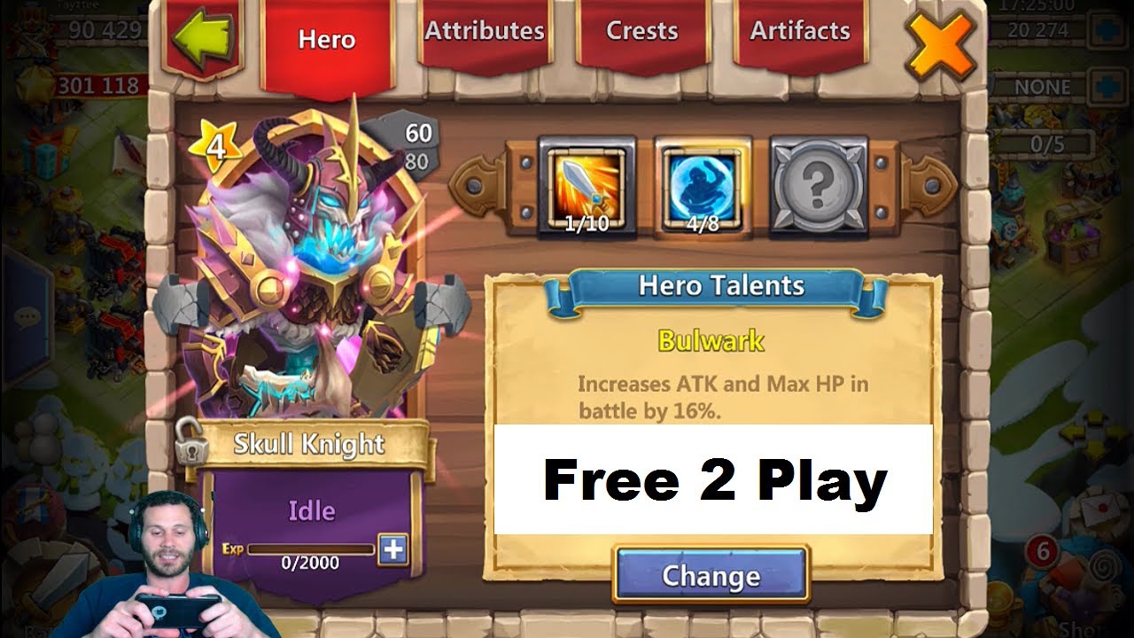 JT's Free 2 Play Power Leveling My New Skull Knight Castle Clash