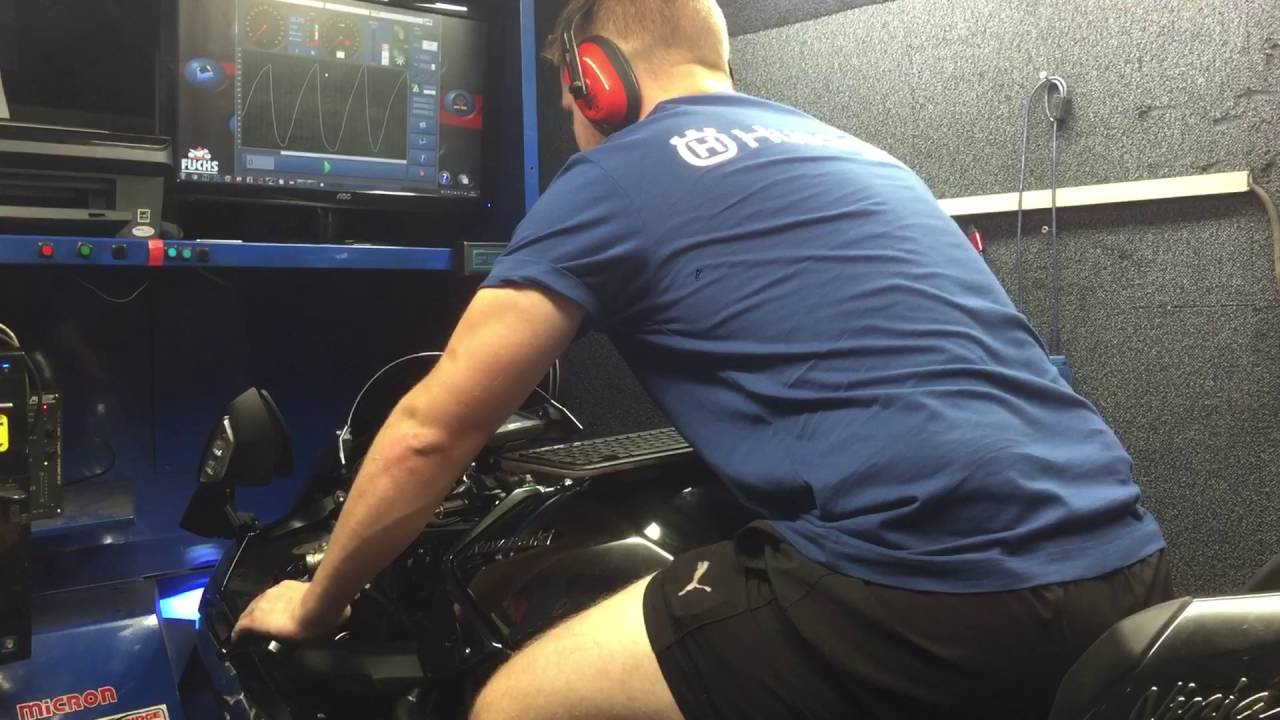 Ninja H2 dyno run after ECU reflash supercharged Kawasaki team t3 racing pipe