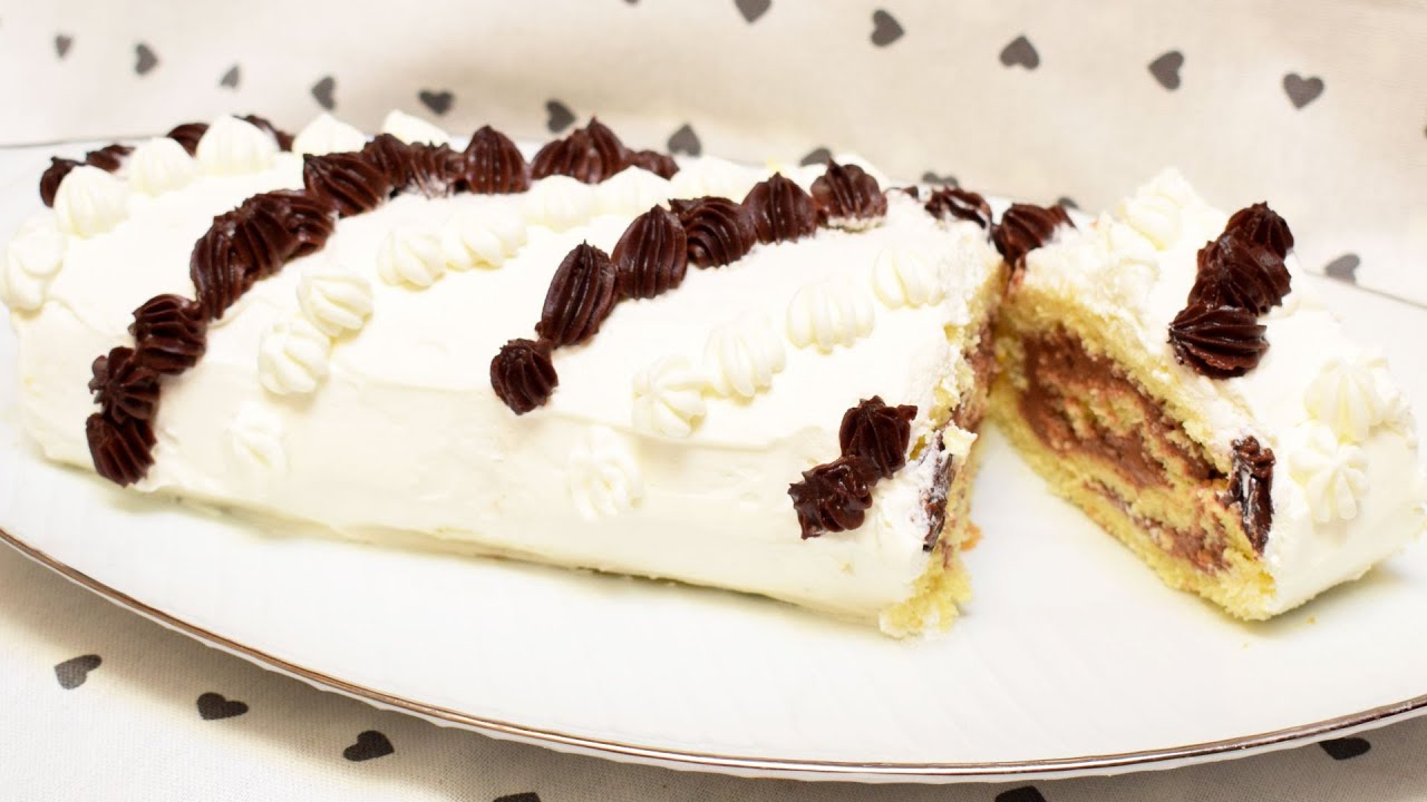 Rotolo dolce panna e cioccolato
