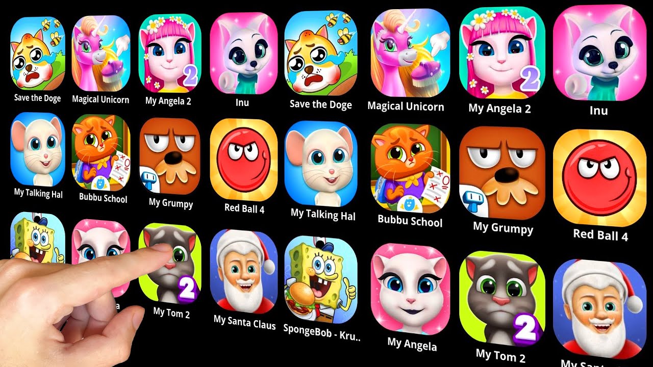 My Talking (Hal + Tom 2 + Santa Claus + Angela) & Virtual Pet (My Grumpy + Inu Shiba + Bubbu School)