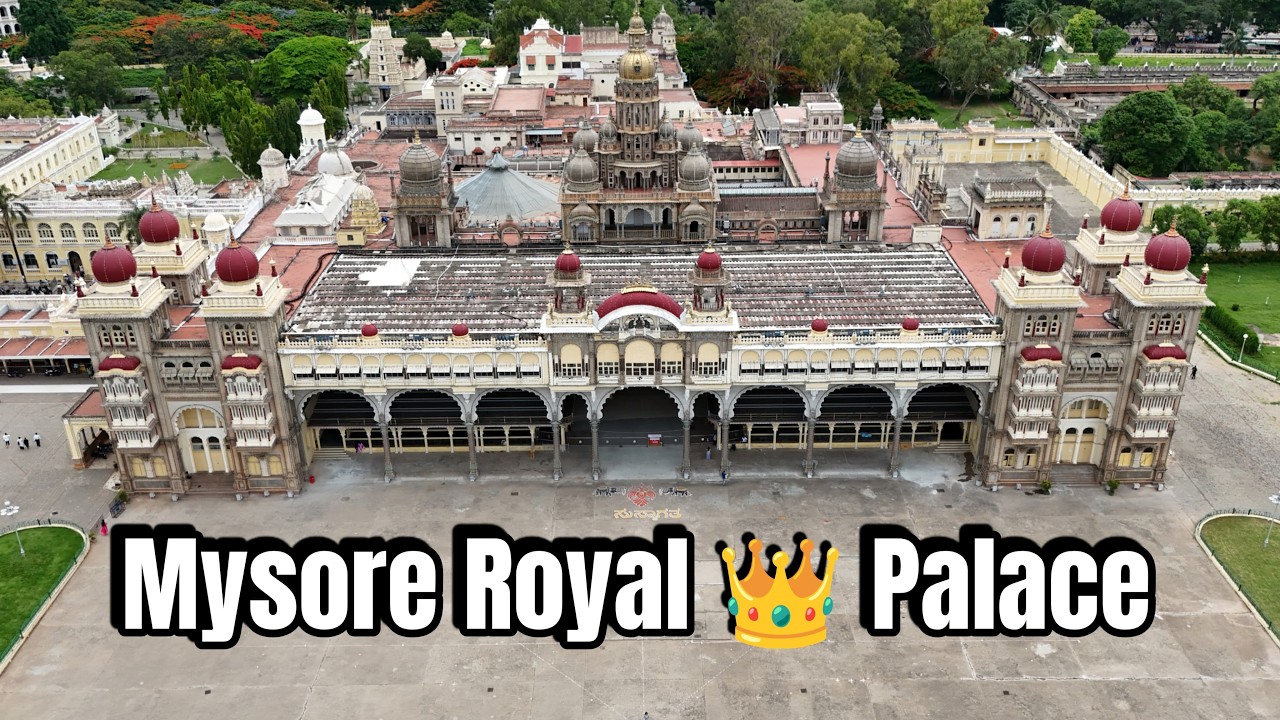 Mysore Palace Drone View || ಮೈಸೂರು ಅರಮನೆಯ ಡ್ರೋನ್ ನೋಟ, ಕರ್ನಾಟಕ, ಭಾರತ || DJI Mini 4 Pro