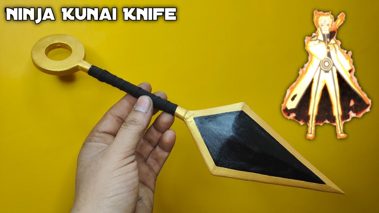 Golden Naruto Design Kunai Knife Making || How To Make Cardboard Kunai 