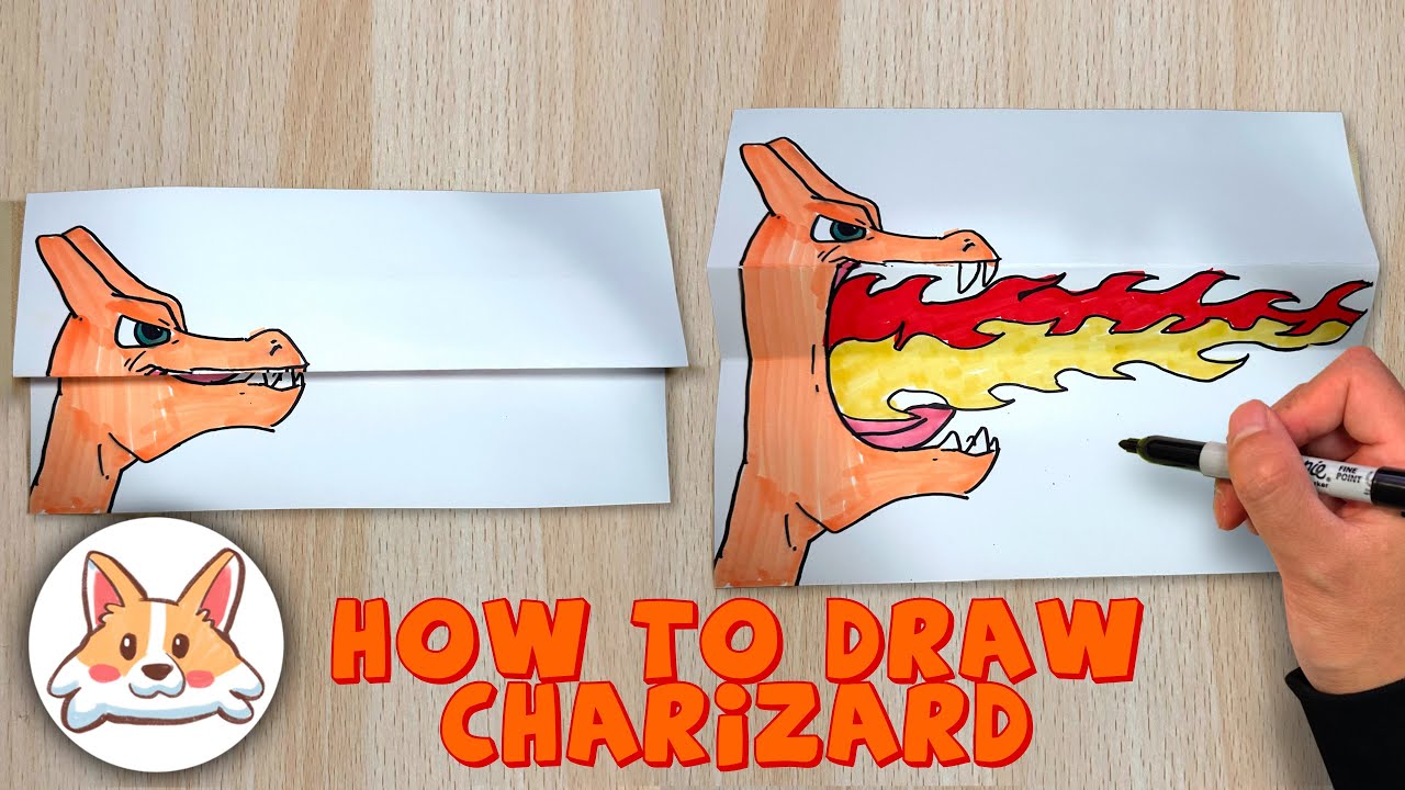 How to draw Charizard surprise FOLD!