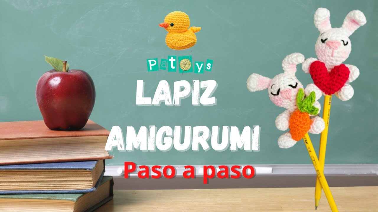 COMO DECORAR UN LÁPIZ O BOLIGRAFO - LAPIZ AMIGURUMI - MANUALIDAD ESCOLAR - CROCHET FACIL